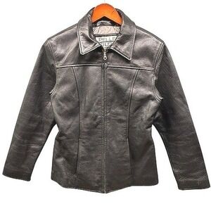 Pelle Studio Wilsons‎ Leather Jacket Women's M Black Thinsulate Zip Front Coat